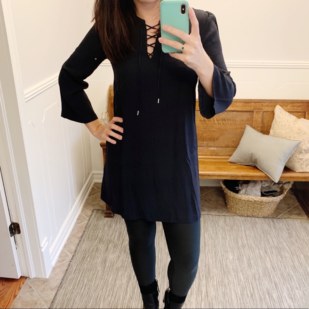 Massimo Dutti | Textured Navy Tunic/Dress